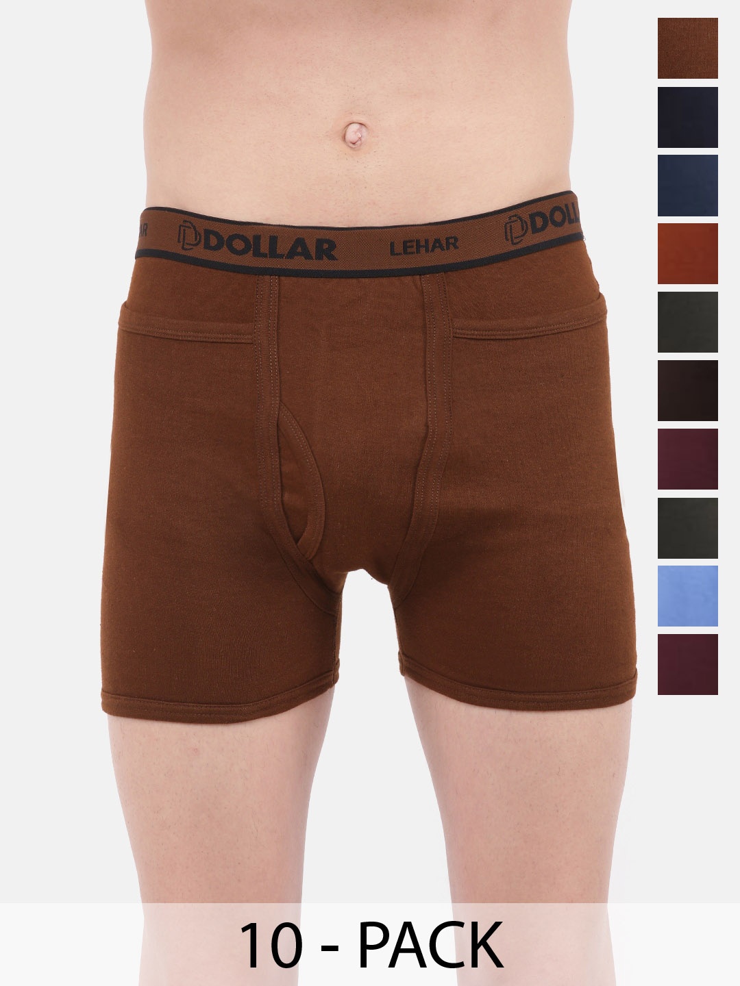 

Dollar Pack Of 10 Mid-Rise Assorted Pure Cotton Trunks MLHTR-03-PO10-ASST1