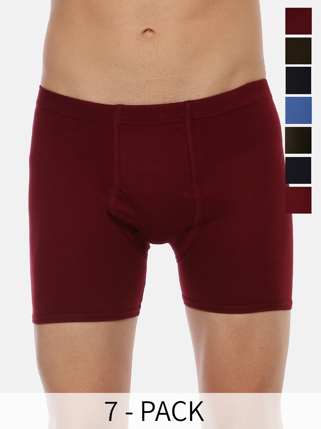 

Dollar Pack Of 7 Mid-Rise Assorted Pure Cotton Trunks MLHTR-05-PO7-ASST