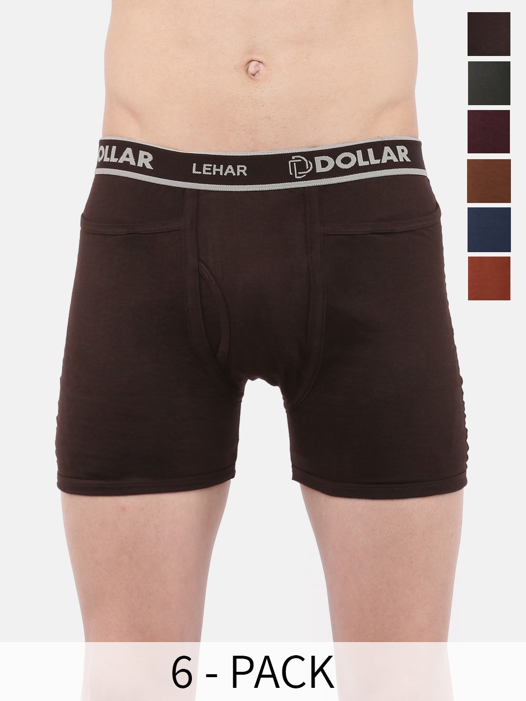 

Dollar Pack Of 6 Mid-Rise Assorted Pure Cotton Trunks MLHTR-04-PO6-ASST5