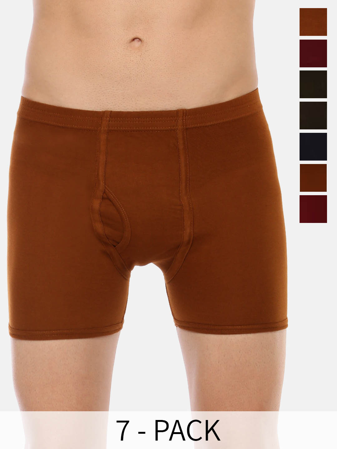 

Dollar Pack Of 7 Mid-Rise Assorted Pure Cotton Trunks MLHTR-05-PO7-ASST4