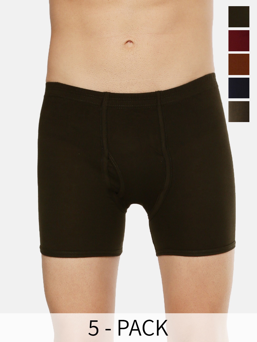 

Dollar Pack Of 5 Mid-Rise Assorted Pure Cotton Trunks MLHTR-05-PO5-ASST4