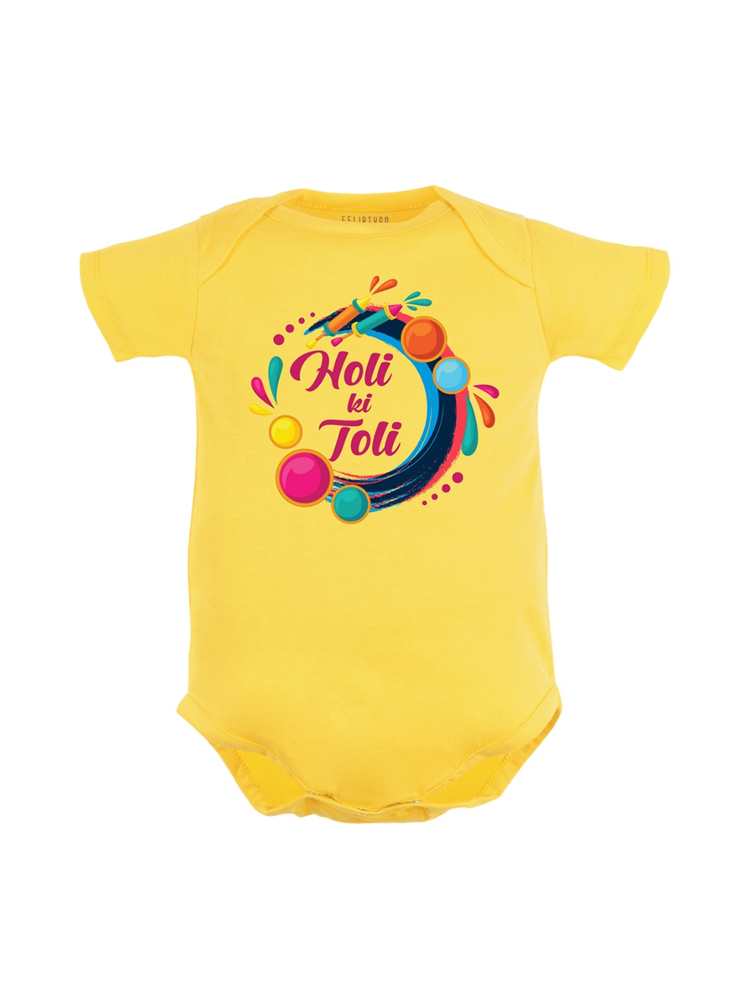 

FFLIRTYGO Infants Printed Envelop Neck Cotton Bodysuit, Yellow