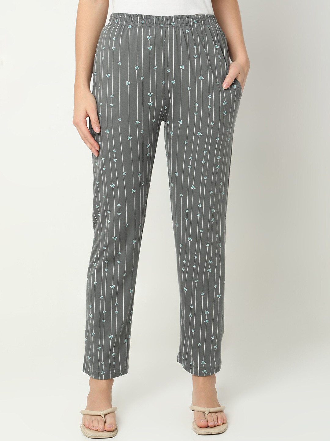 

Smarty Pants Women Conversational Printed Lounge Pants, Grey