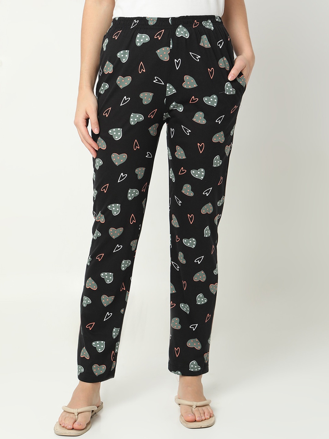 

Smarty Pants Women Conversational Printed Lounge Pants, Black