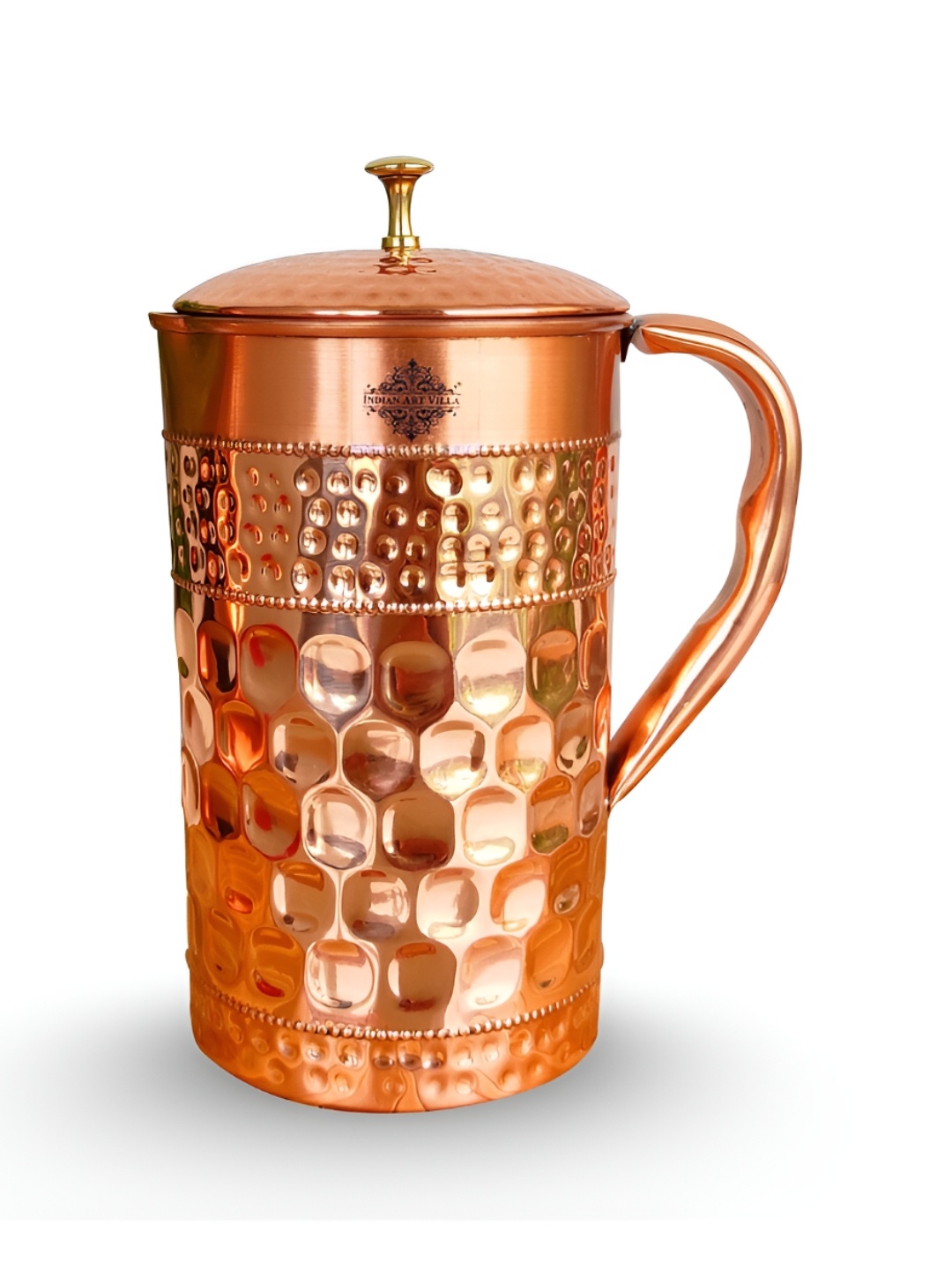 

INDIAN ART VILLA Brown Food-Safe Copper Water Jugs