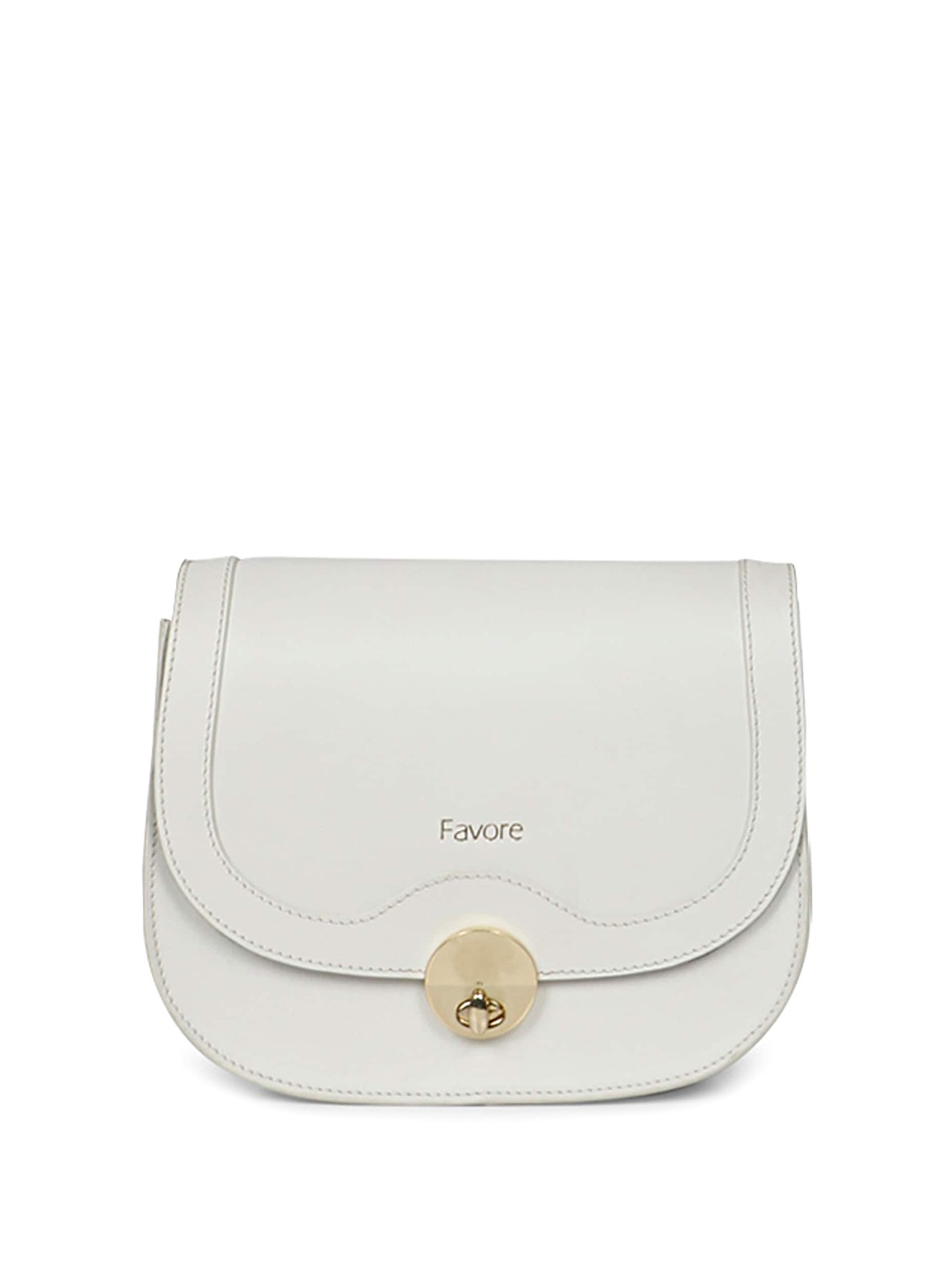 

Favore Leather Half Moon Sling Bag, White