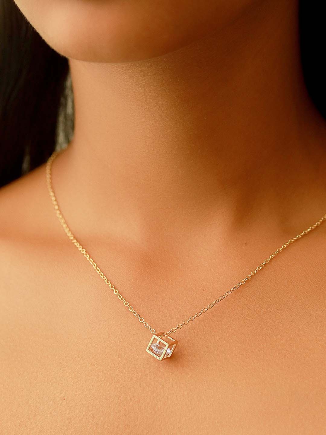 

Ayesha Gold-Plated Geometric Shaped Pendant with Chain