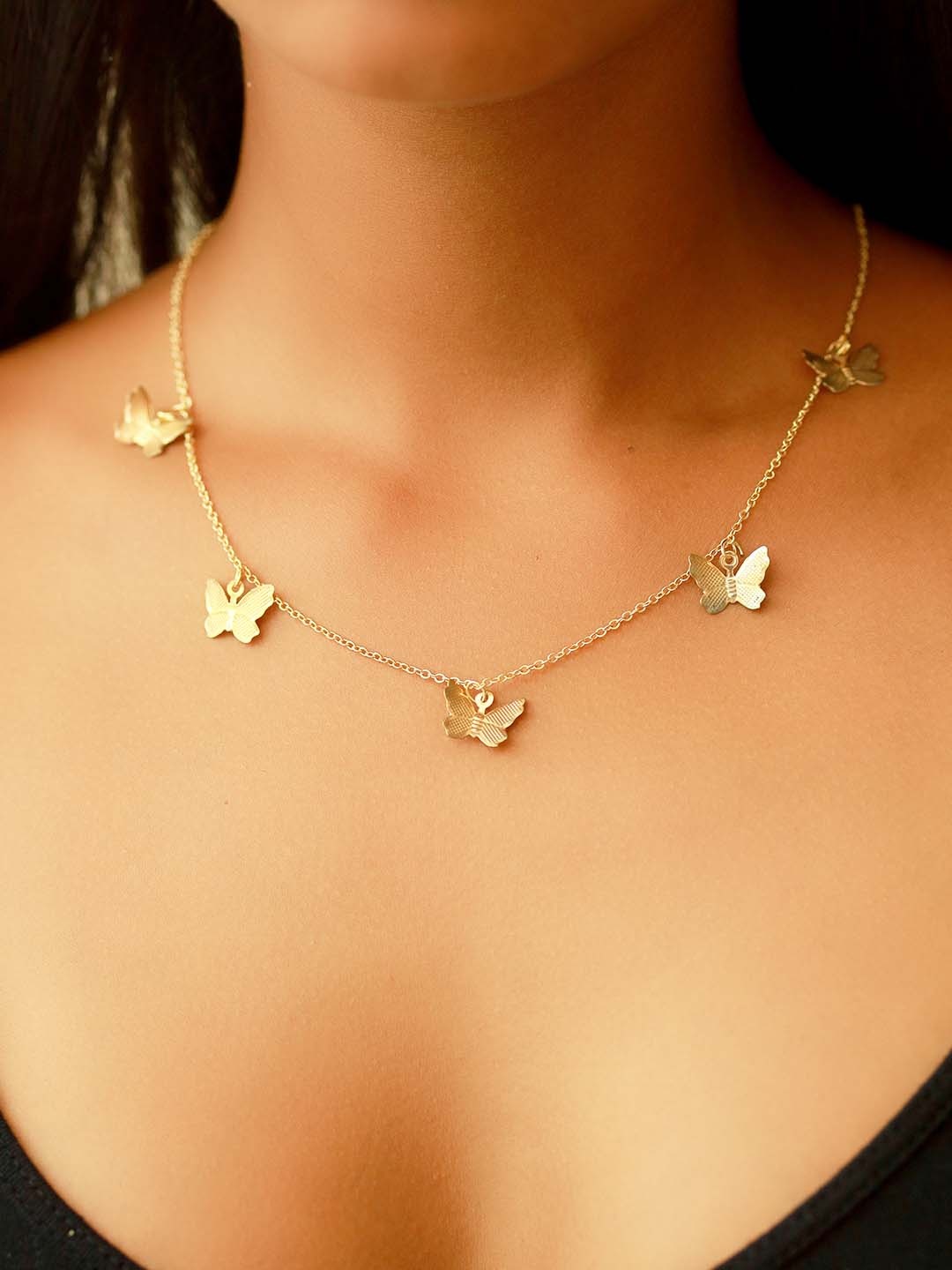 

Ayesha Gold-Plated Butterfly Shaped Necklace