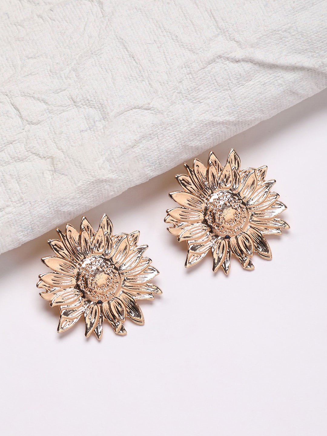 

SOHI Gold-Plated Sunflower Studs Earrings