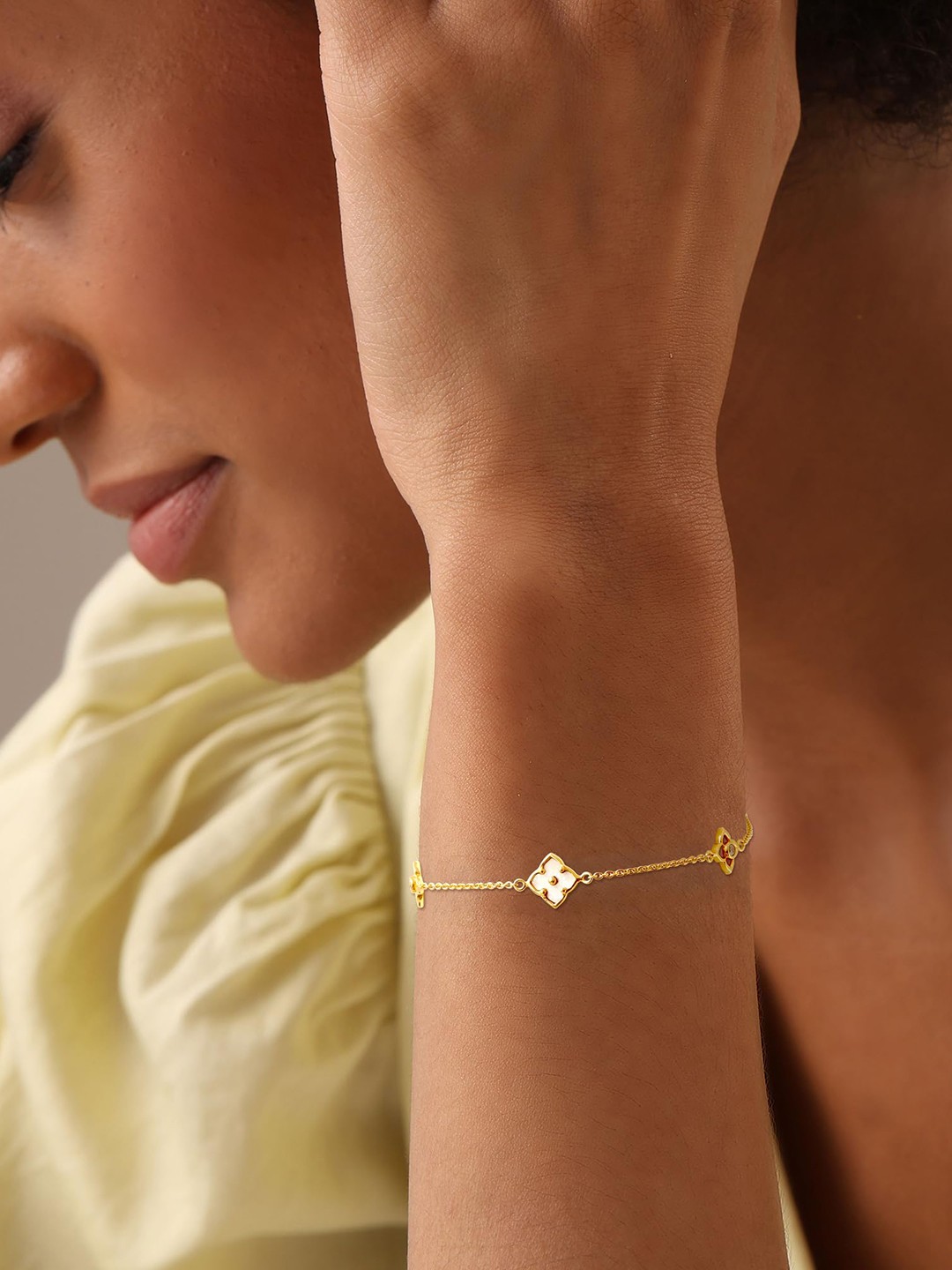 

LeCalla 925 Sterling Silver Gold-Plated Cubic Zirconia Charm Bracelet
