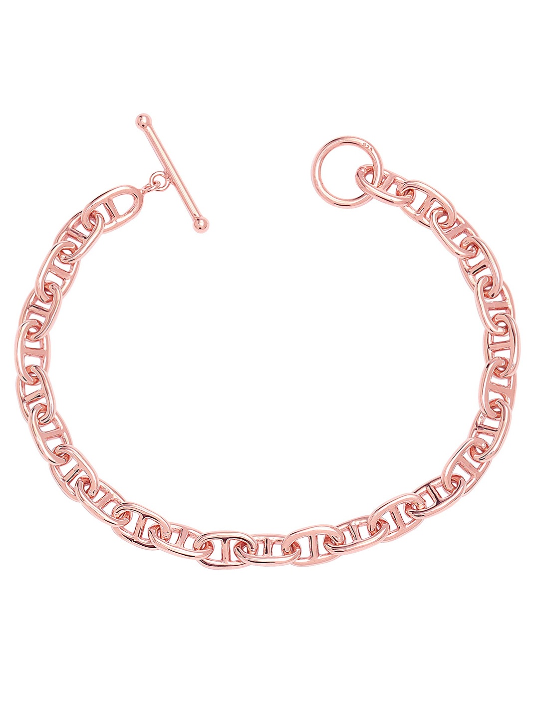 LeCalla Rose Gold-Plated 925 Sterling Silver Link Bracelet