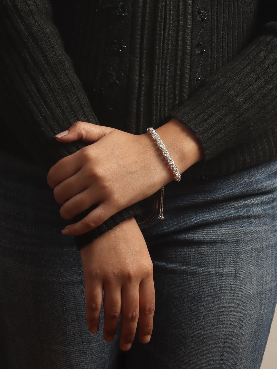 LeCalla 925 Sterling Silver Plated Link Bracelet
