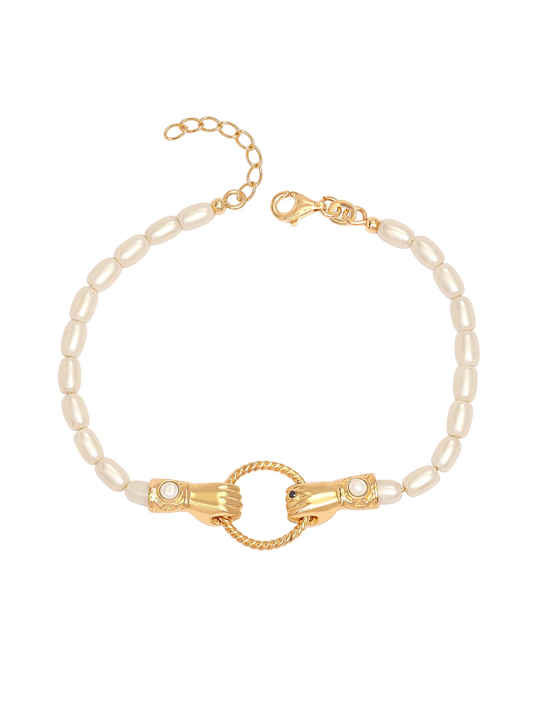 

LeCalla 925 Sterling Silver Gold-Plated Cubic Zirconia Link Bracelet