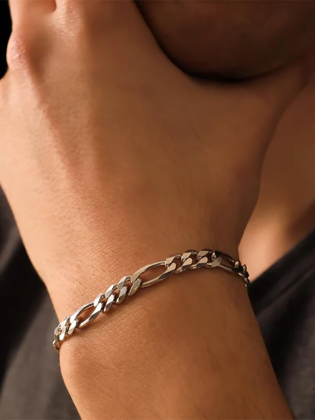 

LeCalla Men Silver Plated 925 Sterling Silver Link Bracelet
