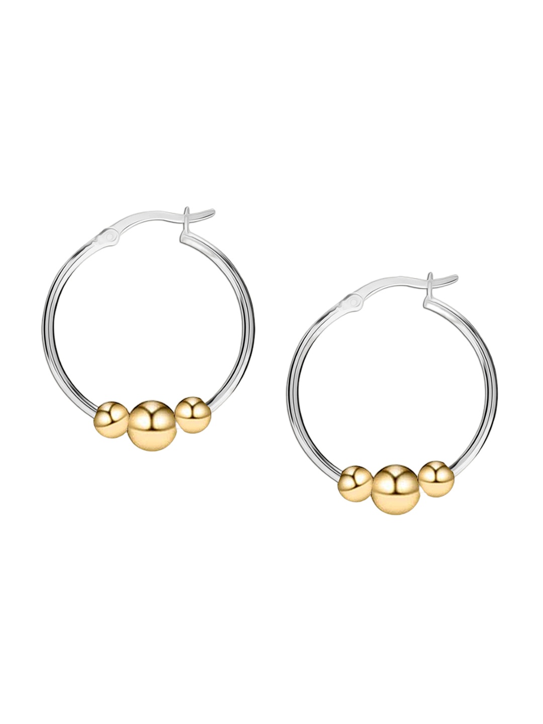 

LeCalla 925 Sterling Silver Plated Contemporary Hoop Earrings
