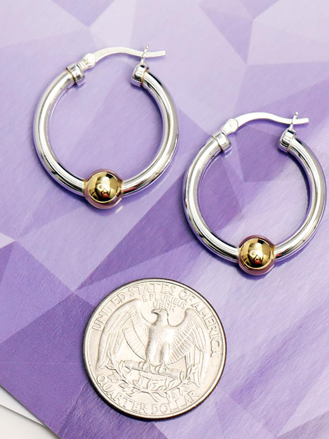 

LeCalla 925 Sterling Silver Plated Hoop Earrings