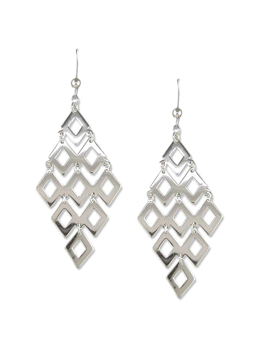 

LeCalla 925 Sterling Silver Plated Contemporary Drop Earrings