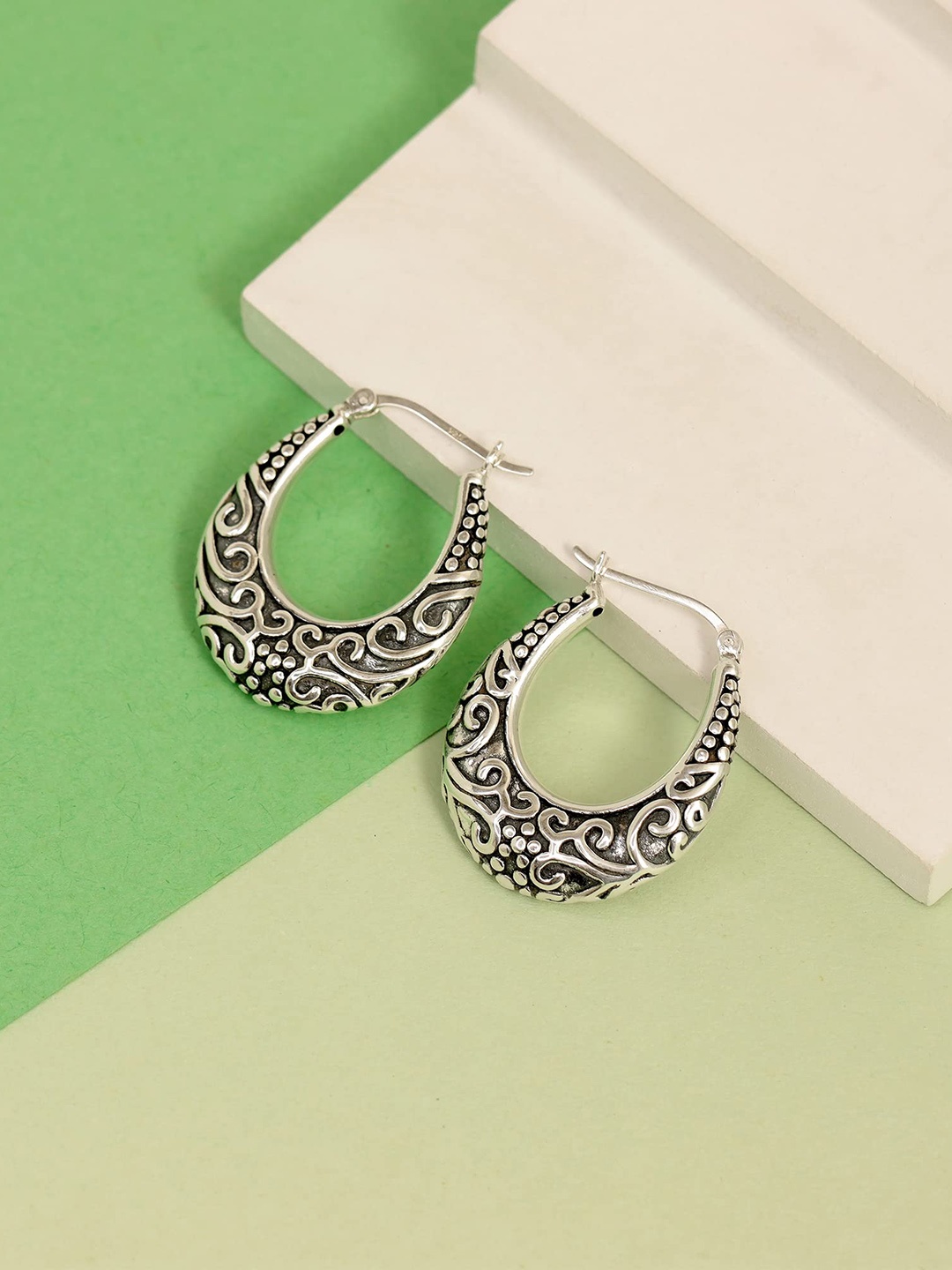 

LeCalla Silver Plated Sterling Silver Classic Hoop Earrings