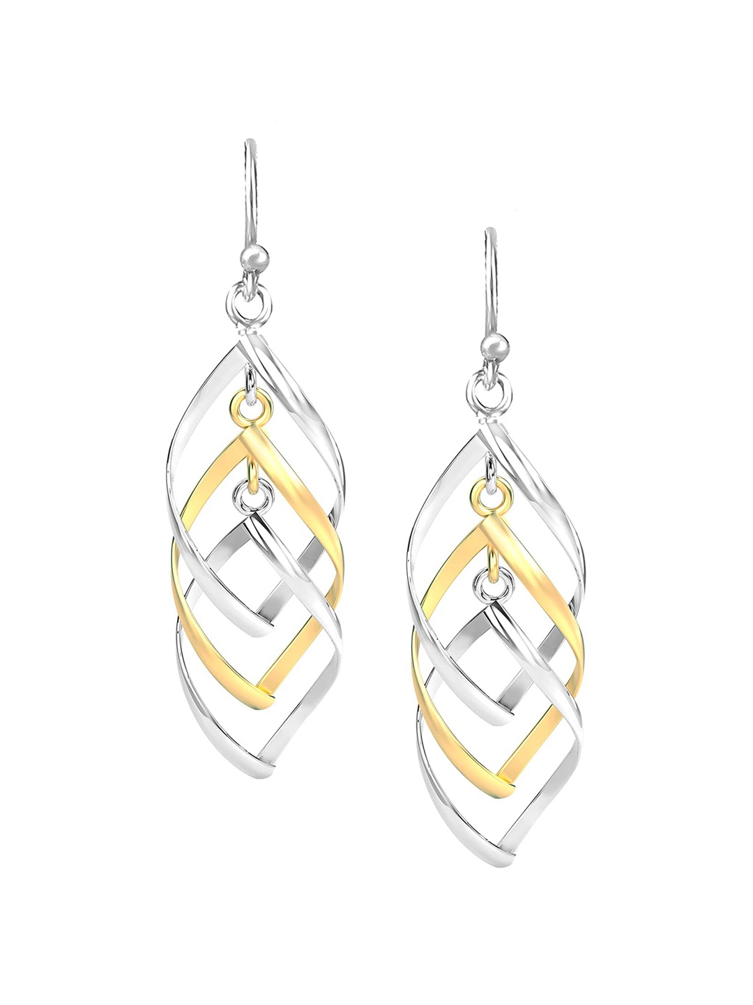 

LeCalla Silver Plated 92.5 Sterling Silver Contemporary Drop Earrings
