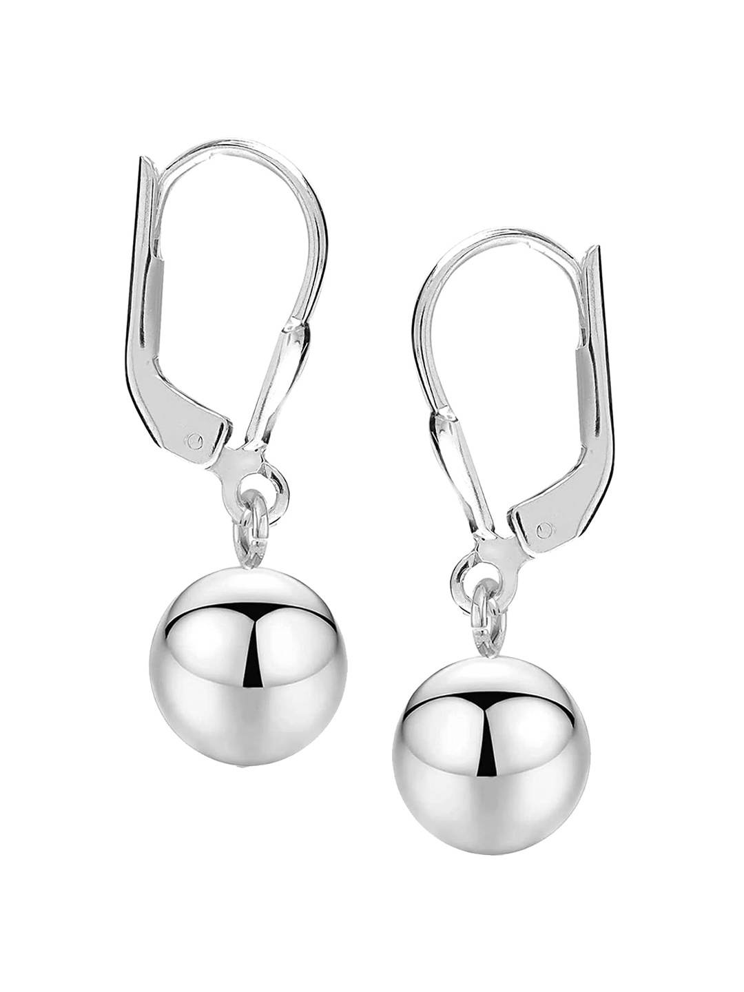 LeCalla 925 Sterling Silver Plated Artificial Beads Beaded Drop Earrings