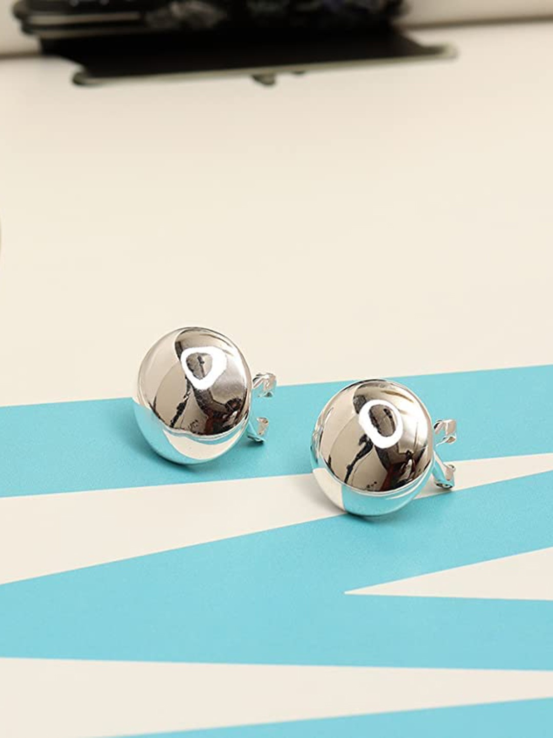 

LeCalla Silver Plated Sterling Silver Circular Studs Earrings