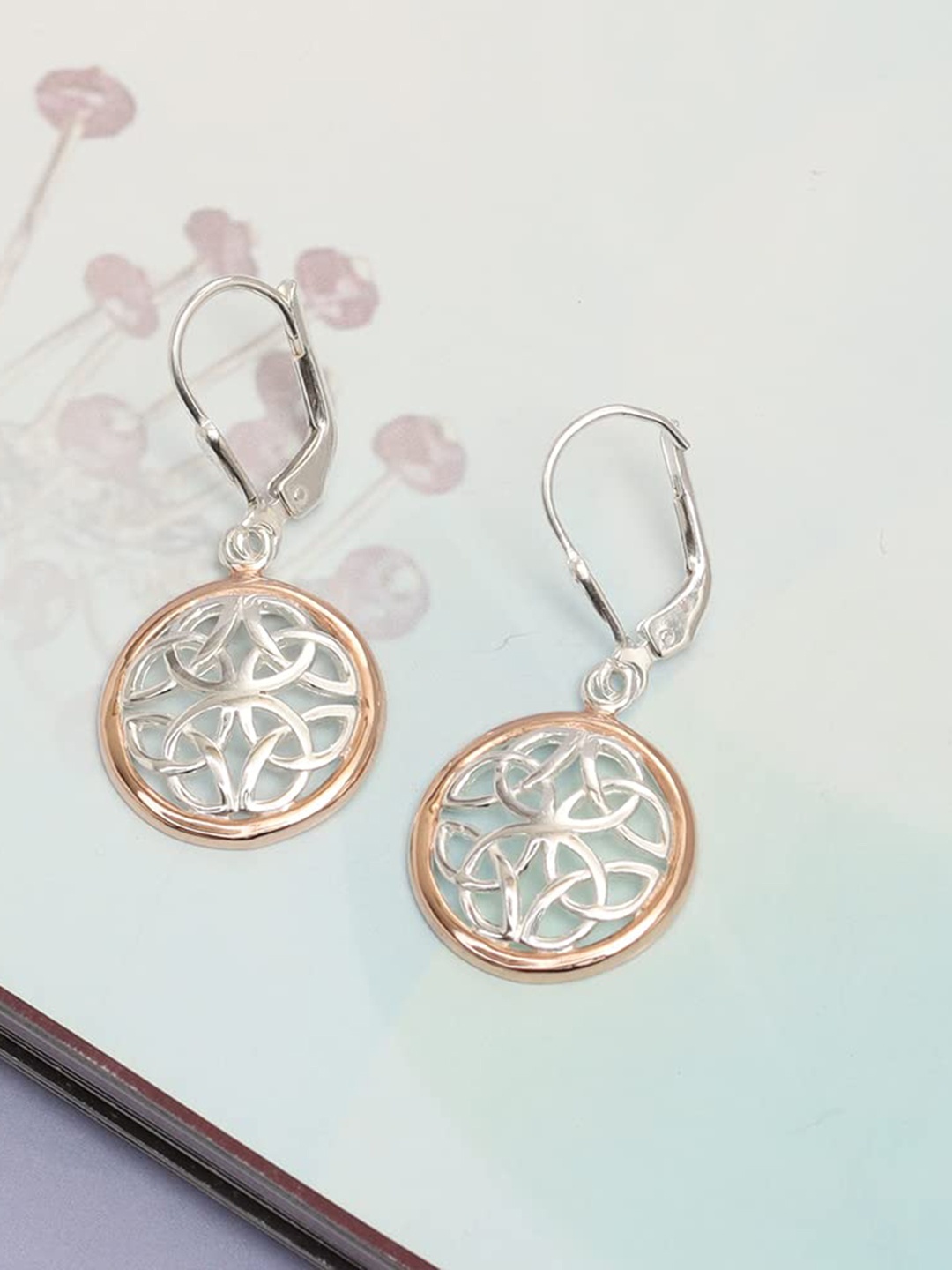 

LeCalla Silver Plated 92.5 Sterling Silver Contemporary Drop Earrings