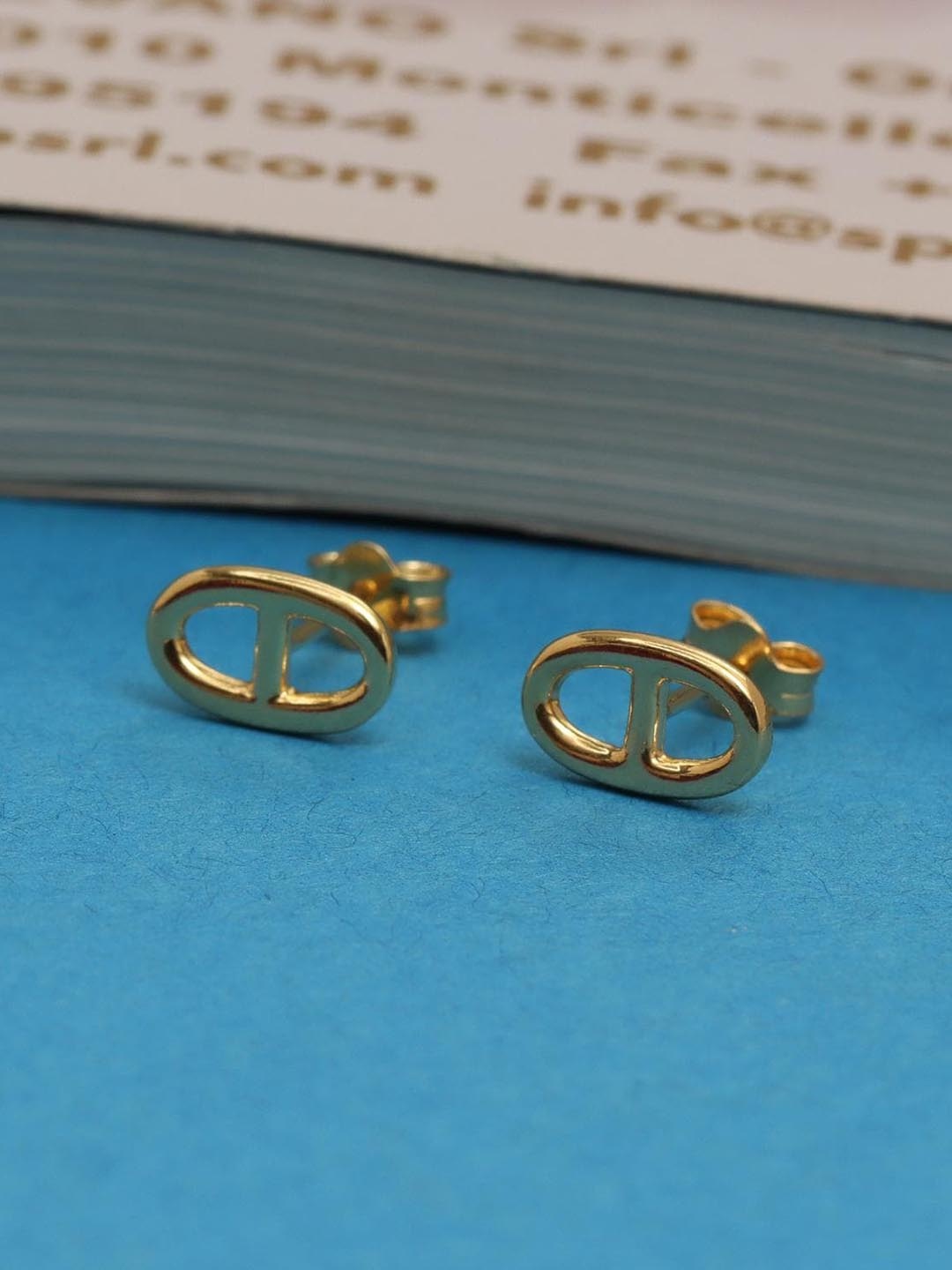 

LeCalla Gold-Plated Contemporary Studs Earrings