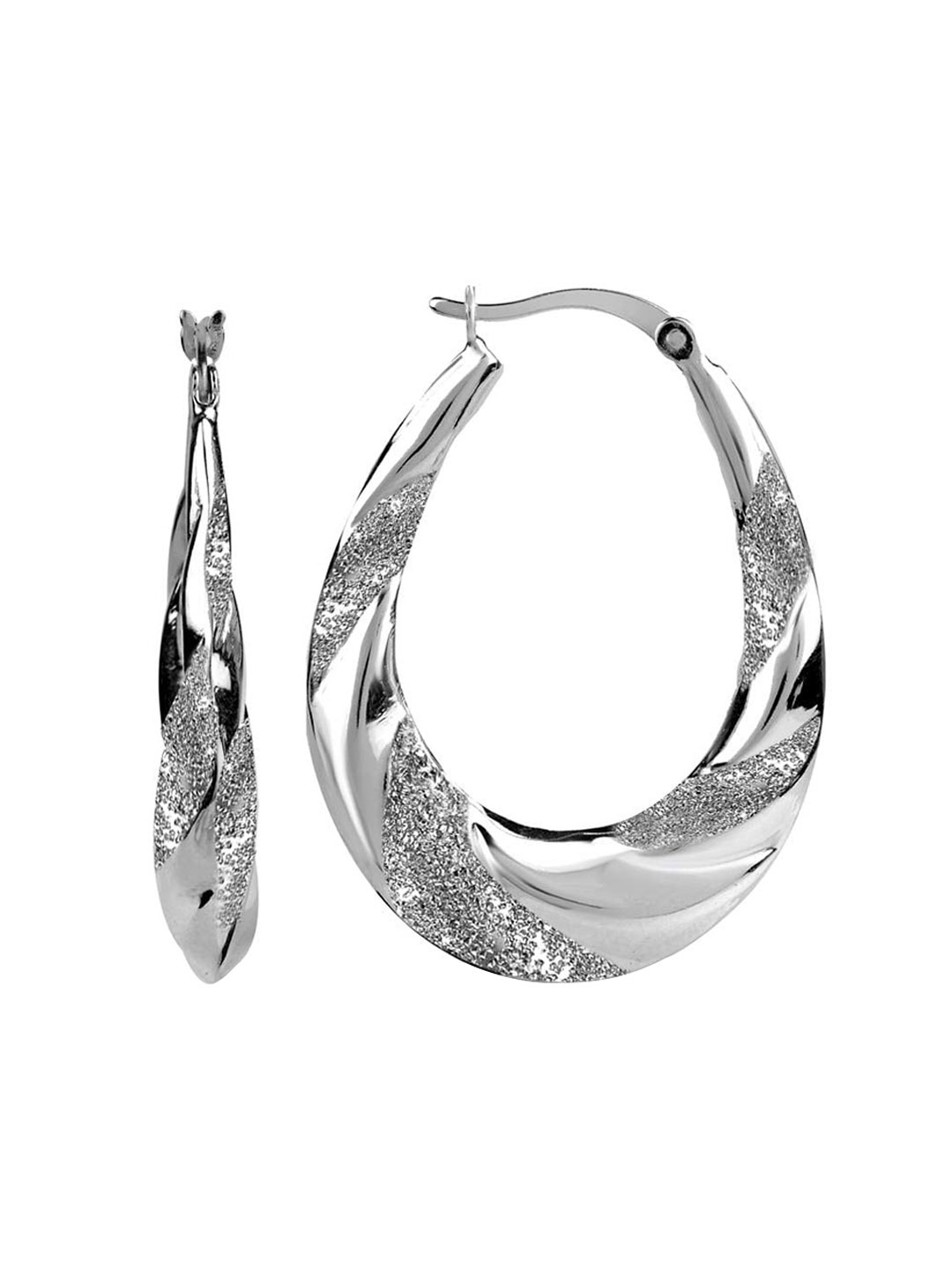 

LeCalla 925 Sterling Silver Contemporary Hoop Earrings