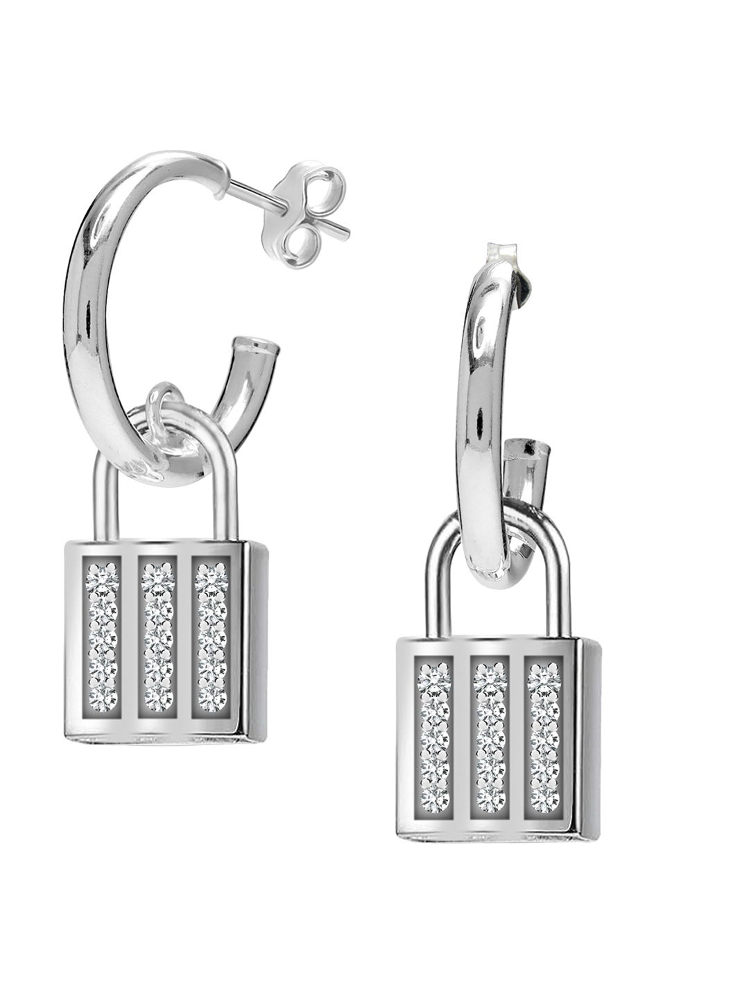 

LeCalla 925 Sterling Silver Plated Contemporary Drop Earrings