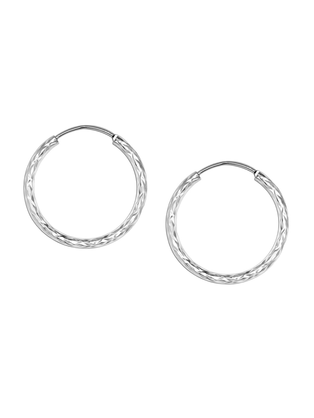 

LeCalla Silver Plated 925 Sterling Silver Contemporary Hoop Earrings