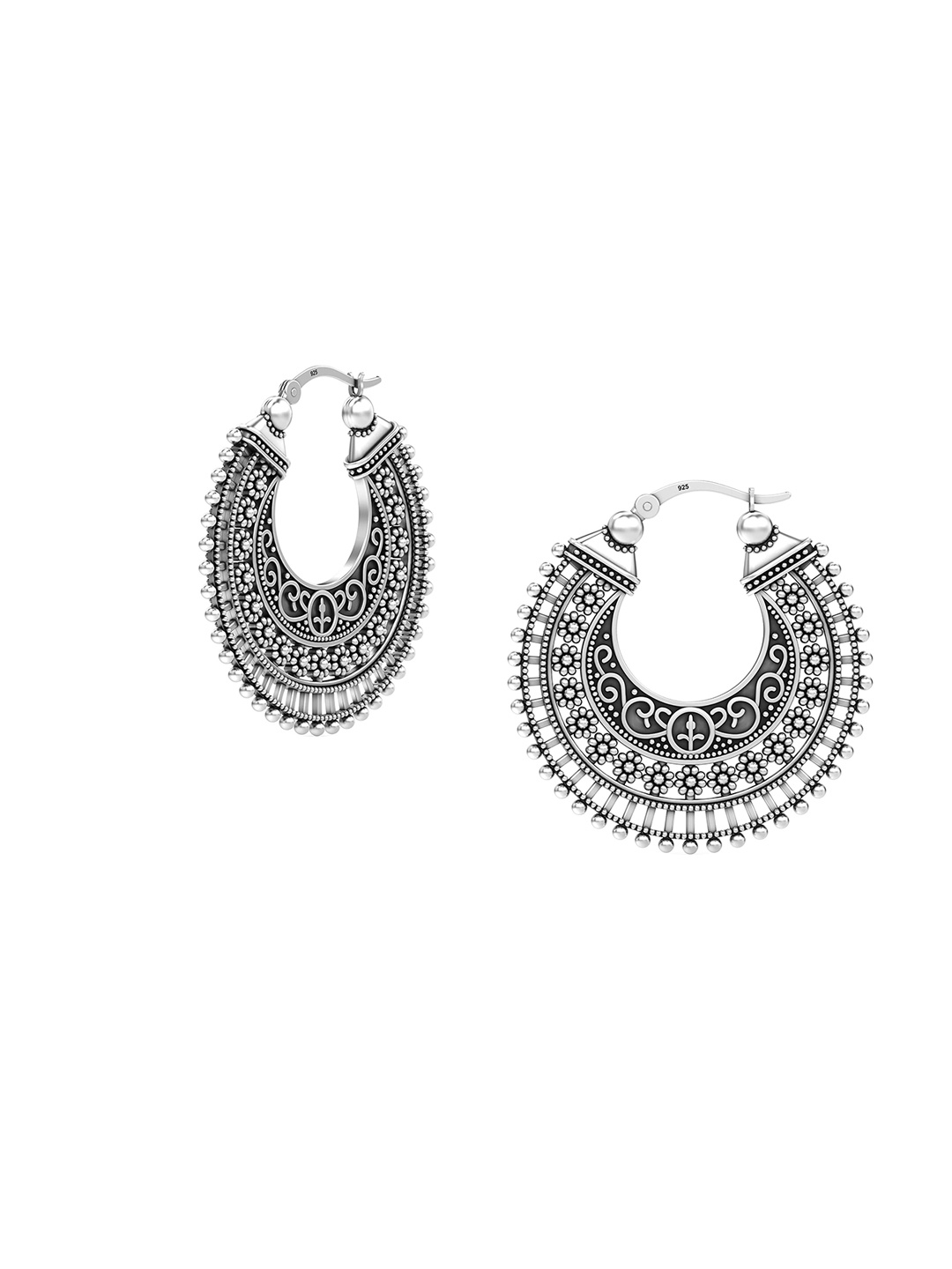 

LeCalla 925 Sterling Silver Plated Classic Hoop Earrings