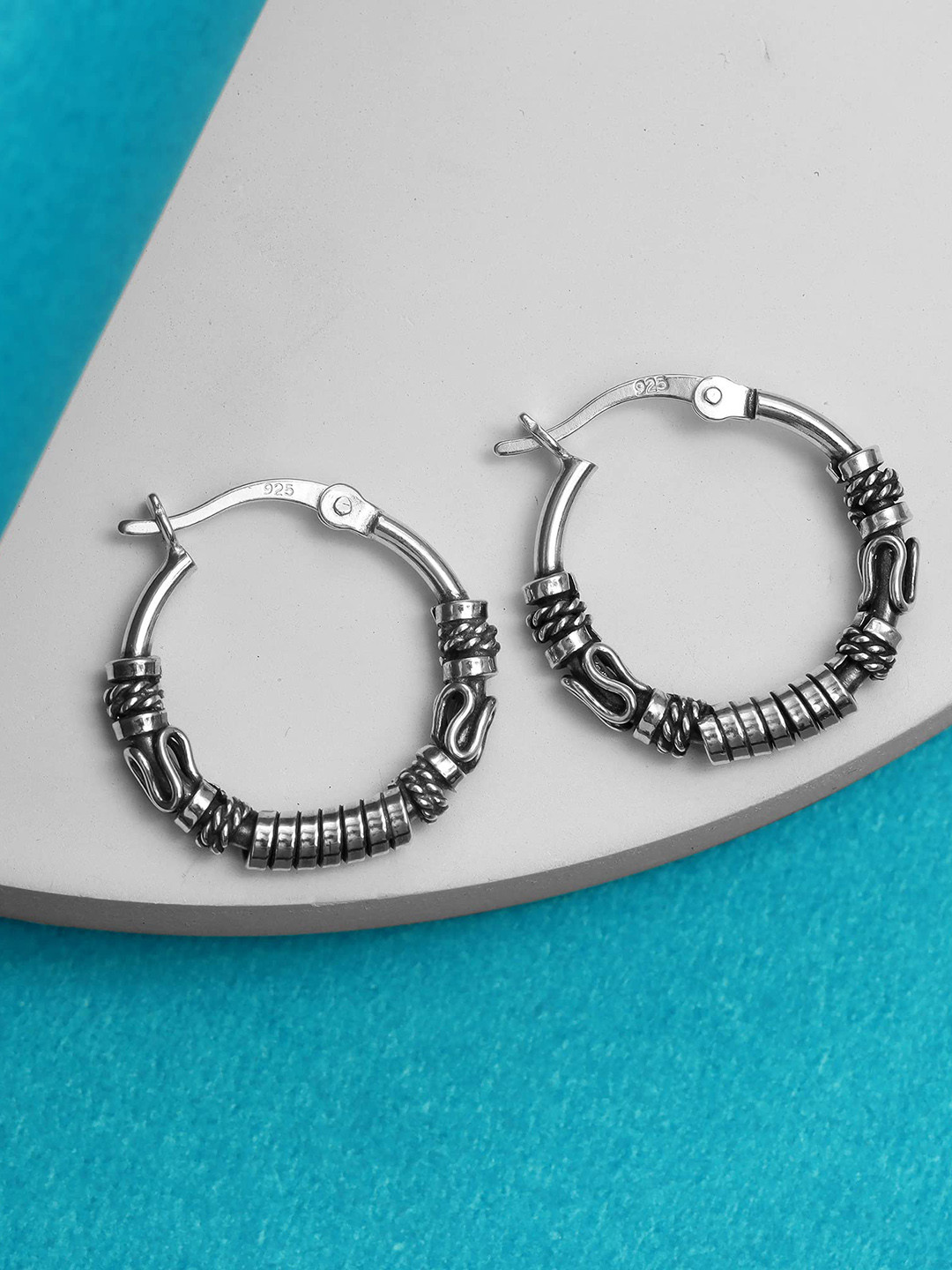 

LeCalla Silver Plated Sterling Silver Circular Hoop Earrings