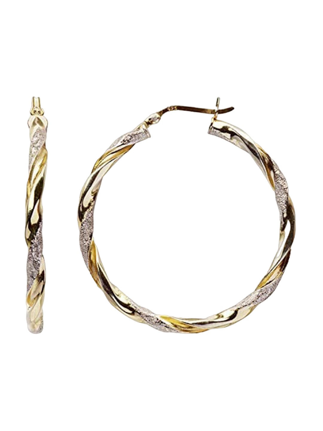 

LeCalla 925 Sterling Silver Plated Contemporary Hoop Earrings, Gold
