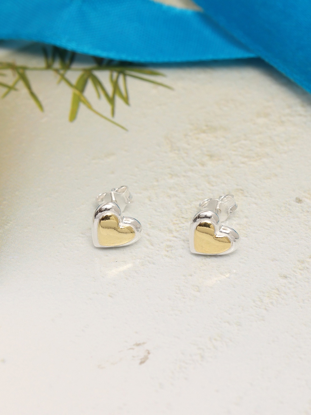 LeCalla Silver Plated 925 Sterling Silver Contemporary Studs Earrings