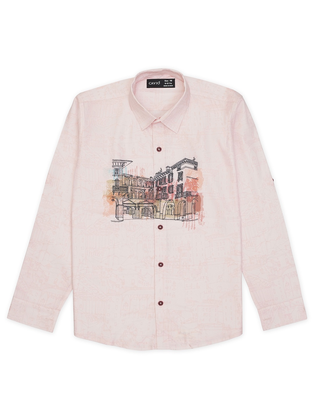 

CAVIO Boys Comfort Printed Pure Cotton Casual Shirt, Pink