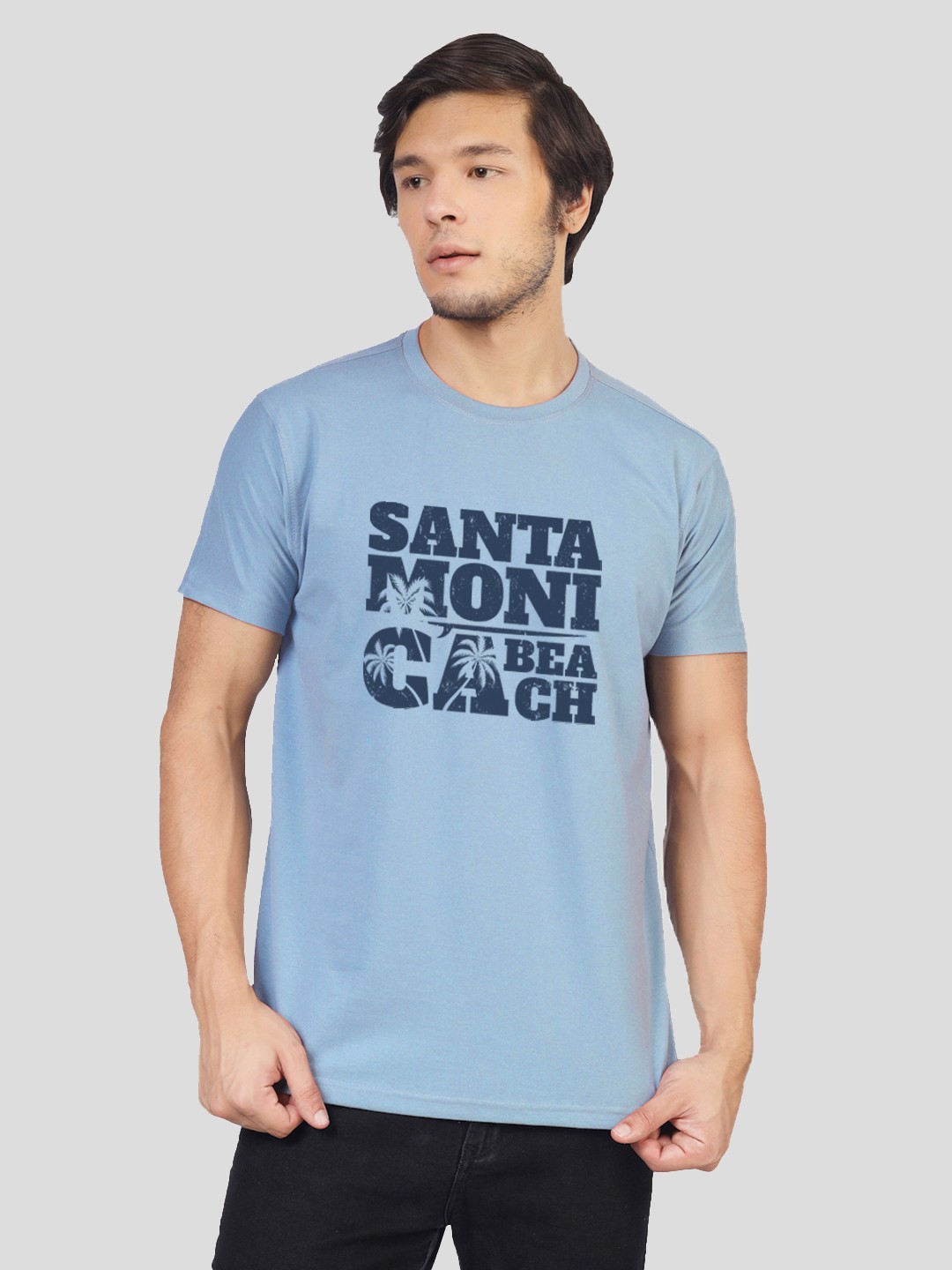 

Greylongg Yorksteadd 2076 Typography Printed Round Neck T-shirt, Blue