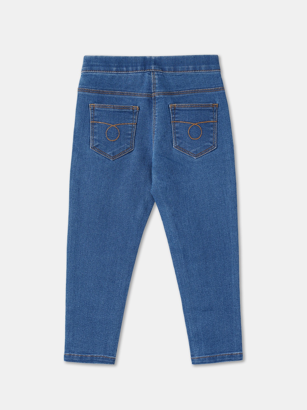 

R&B Girls Mid-Rise Cotton Denim Jeggings, Blue