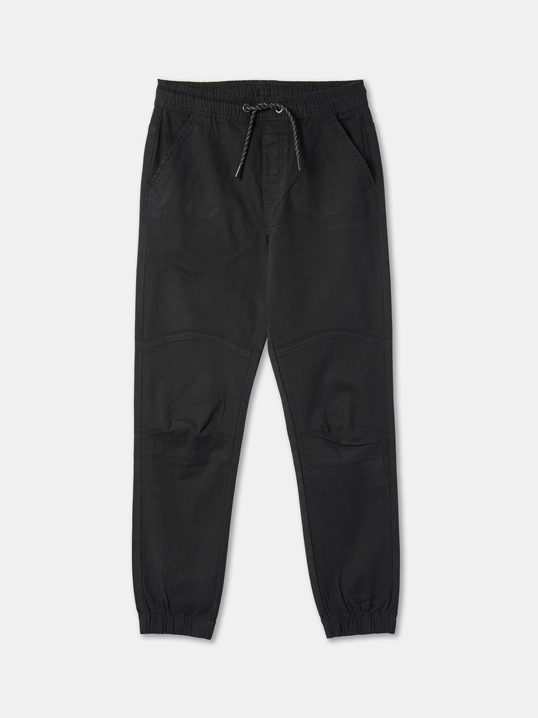 R&B Boys Mid-Rise Cotton Joggers, Black