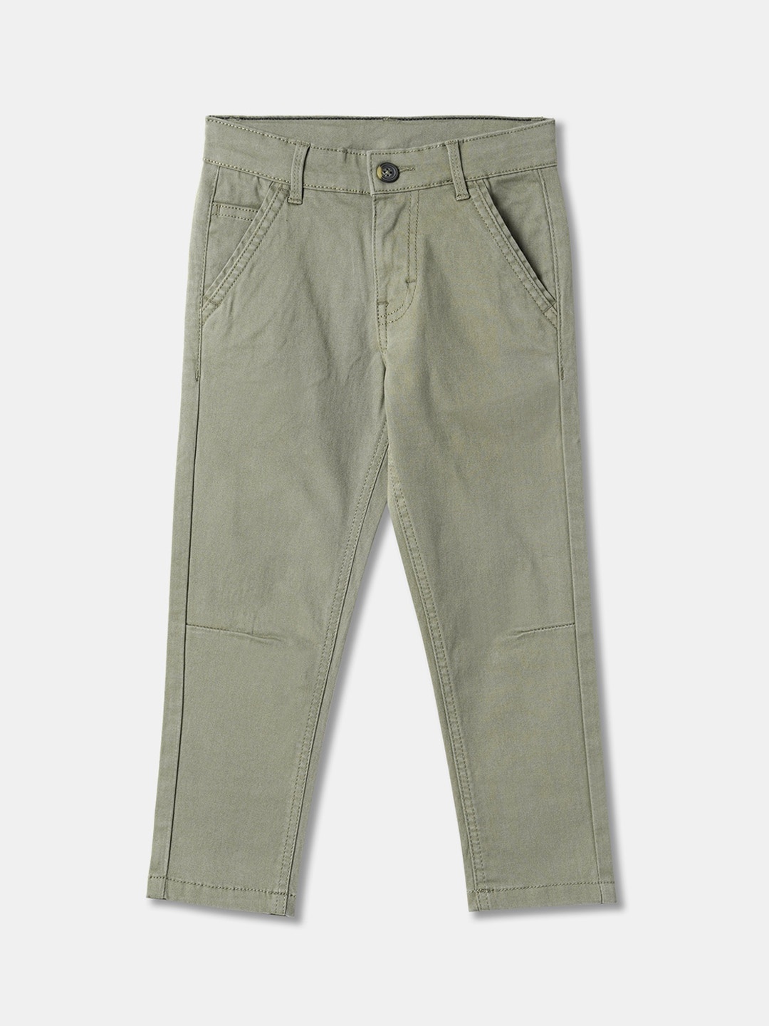 

R&B Boys Straight Fit Cotton Trousers, Olive