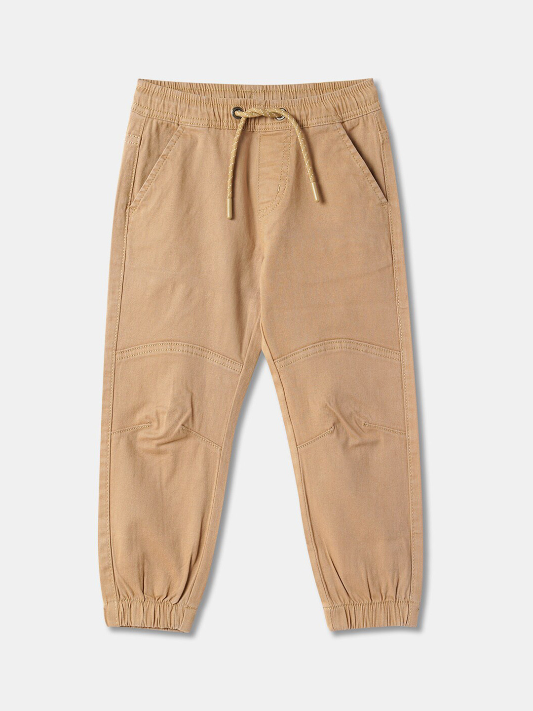 

R&B Boys Mid-Rise Cotton Joggers, Brown