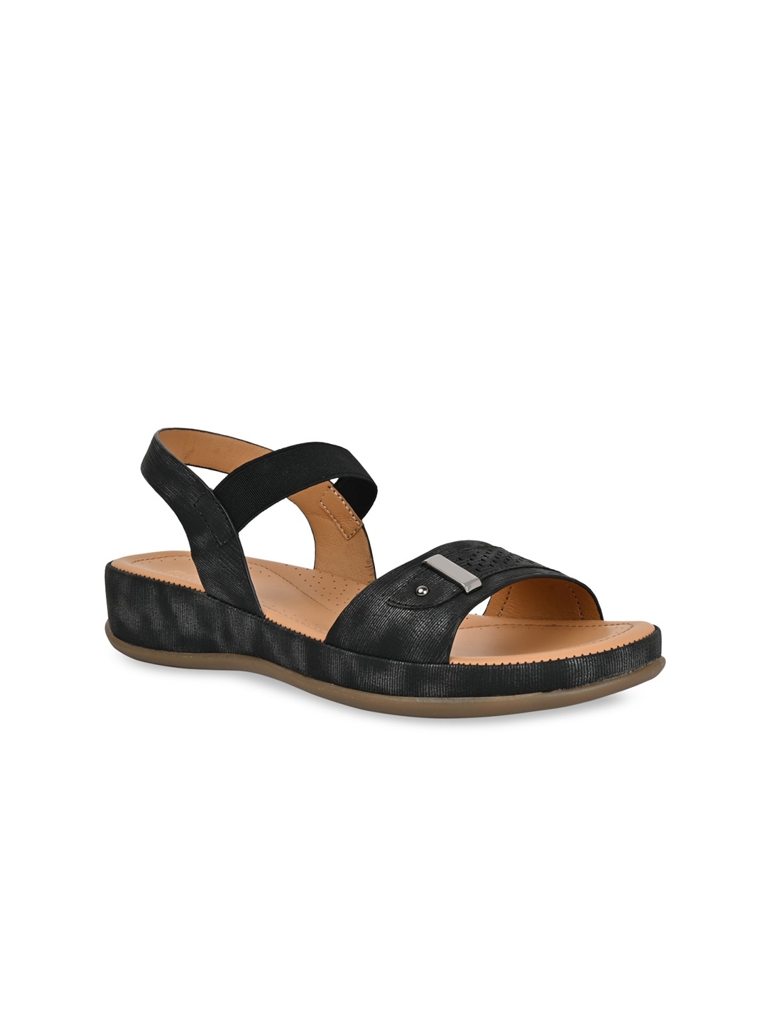

Rocia Textured Open Toe Flats, Black