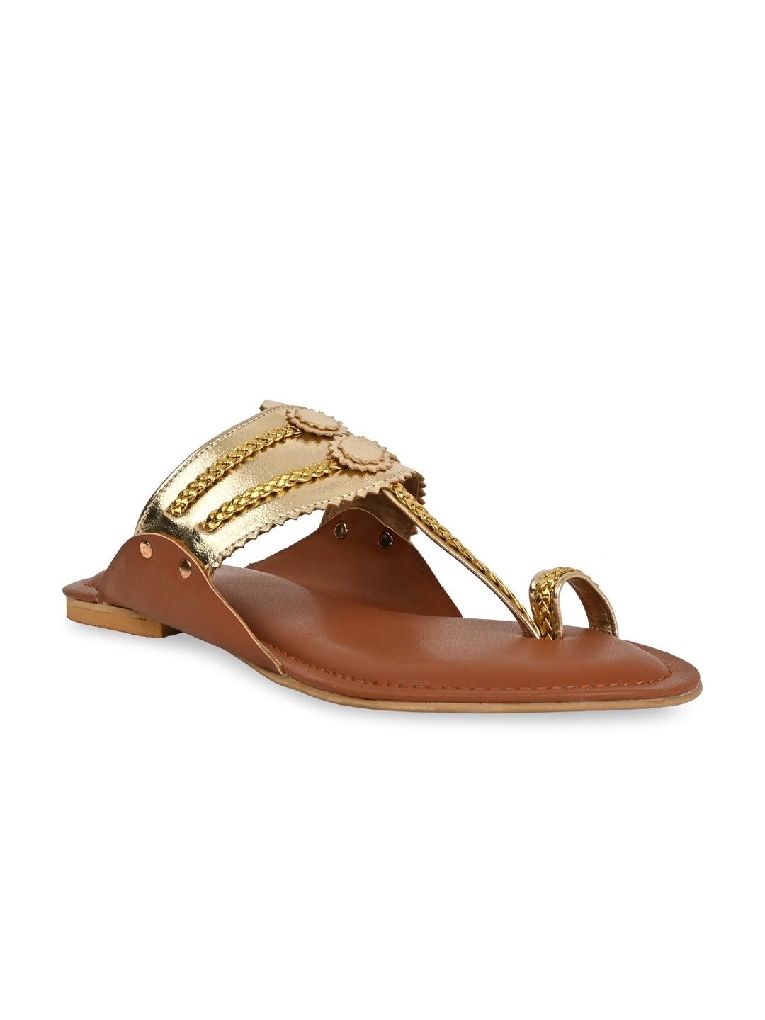 Rocia Embellished One Toe Flats, Gold
