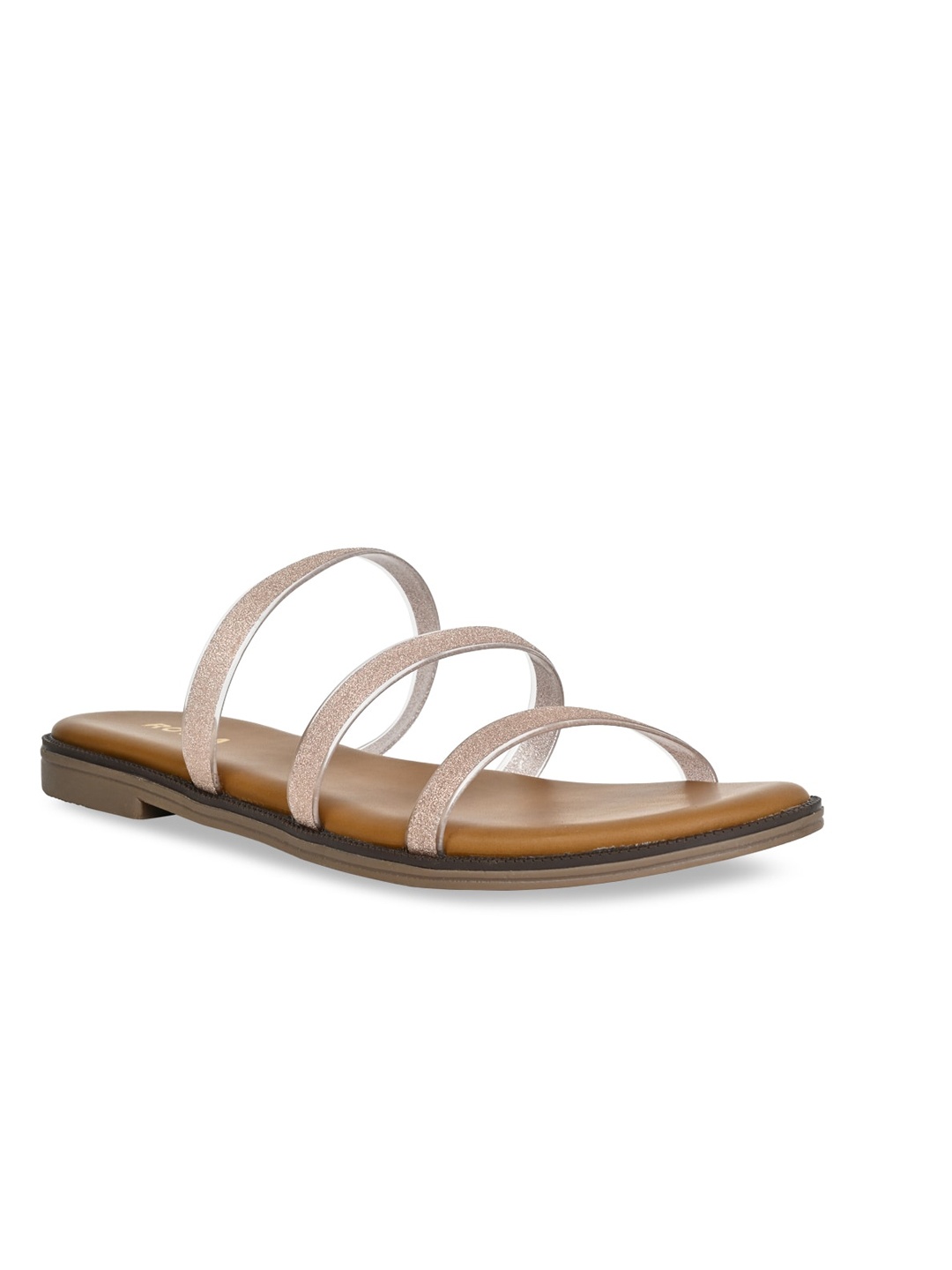 

Rocia No Back Strap Open Toe Flats, Rose gold