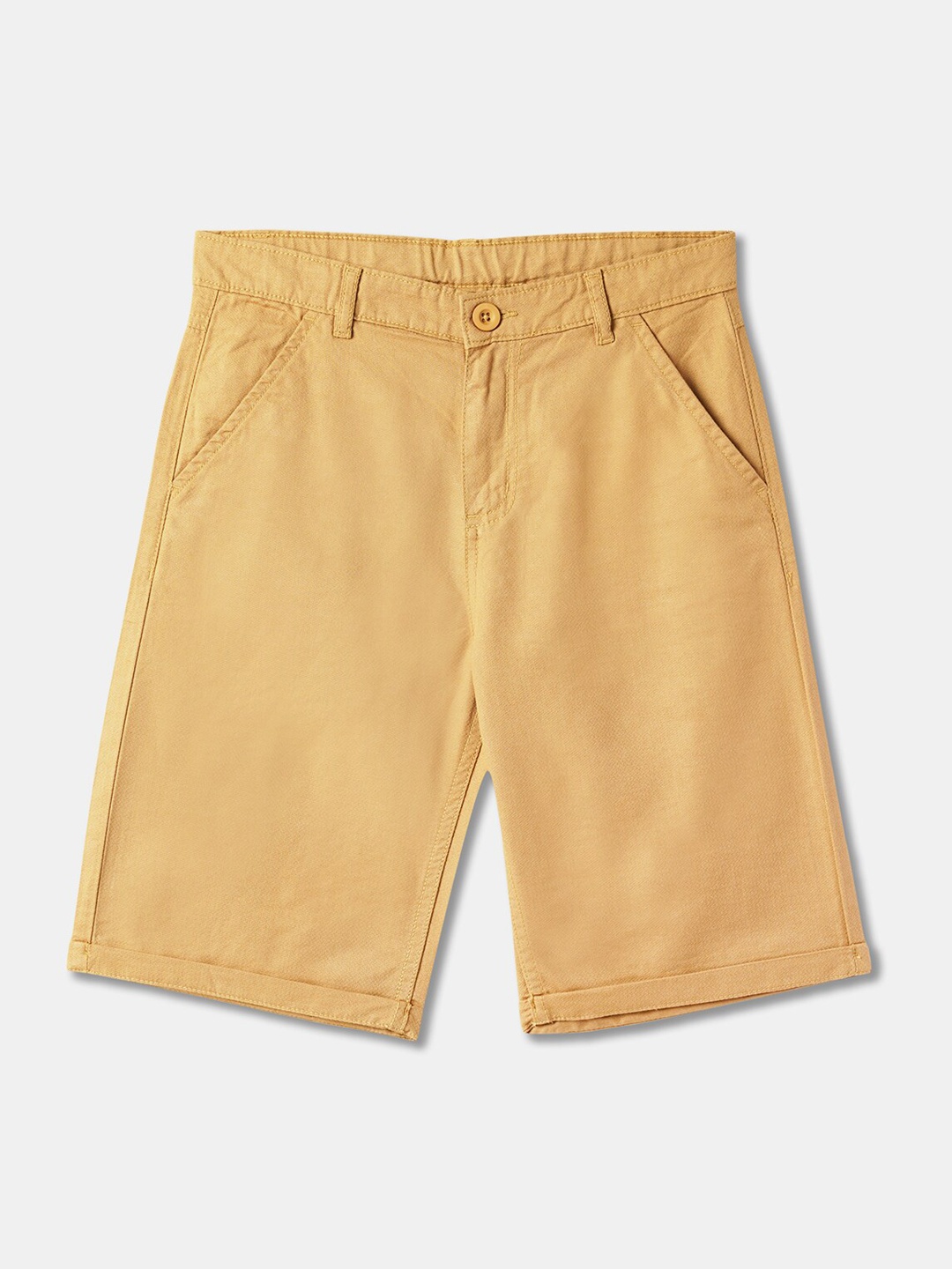 

R&B Boys Mid Rise Cotton Shorts, Brown