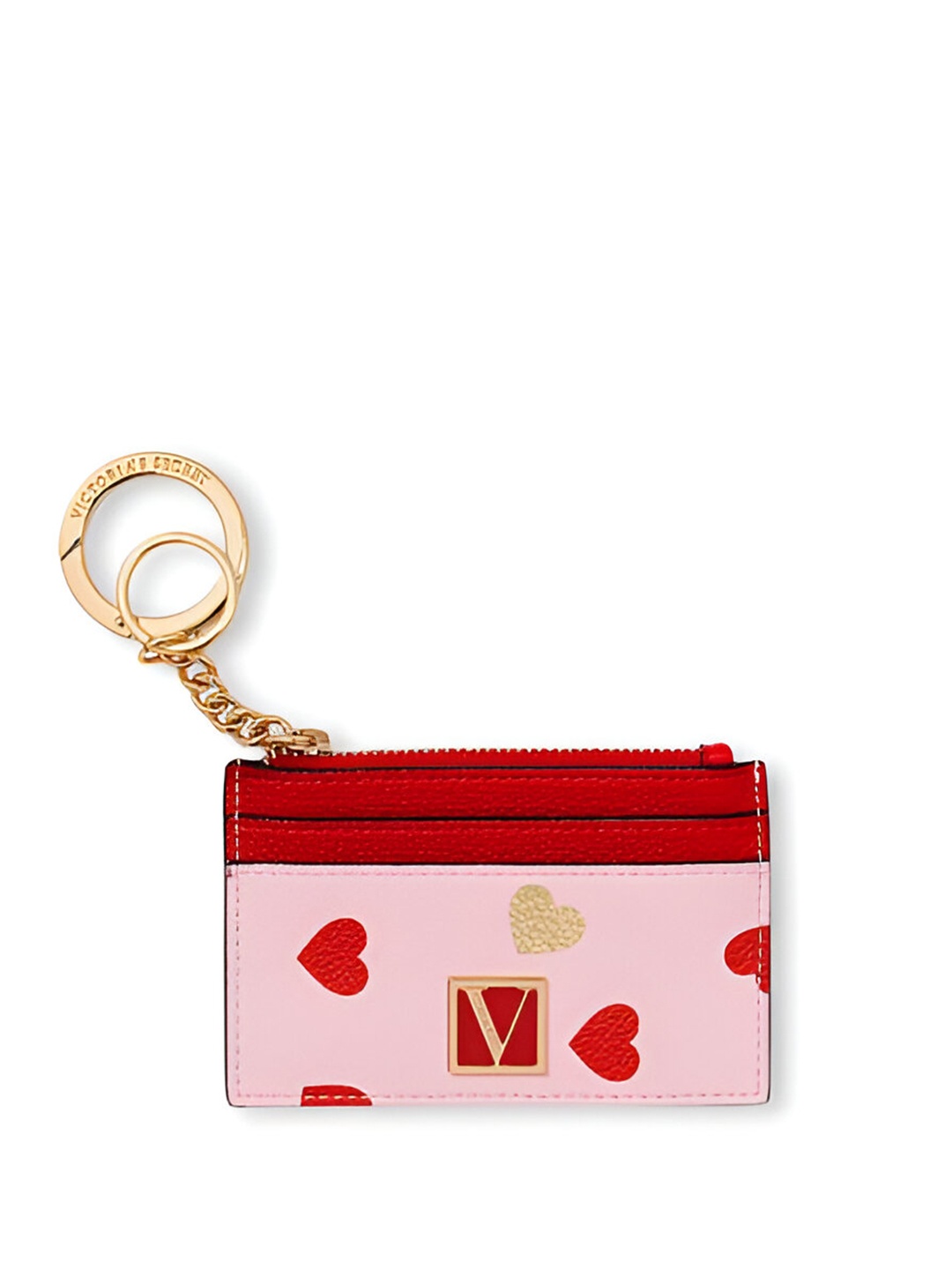

Victoria's Secret Women Heart-Shaped Print Card Holder, Pink