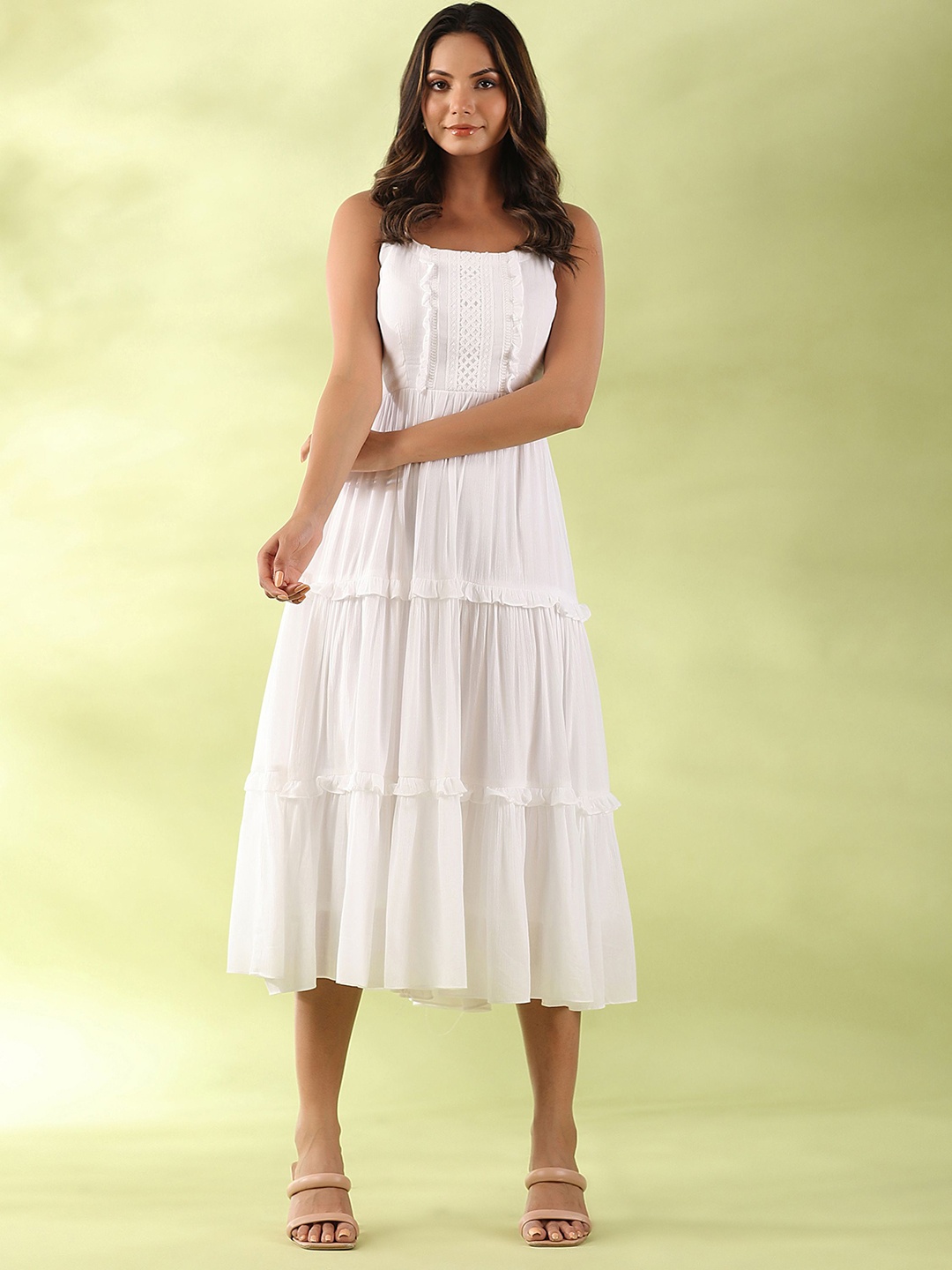 

GILLORI Cotton A-Line Dress, White