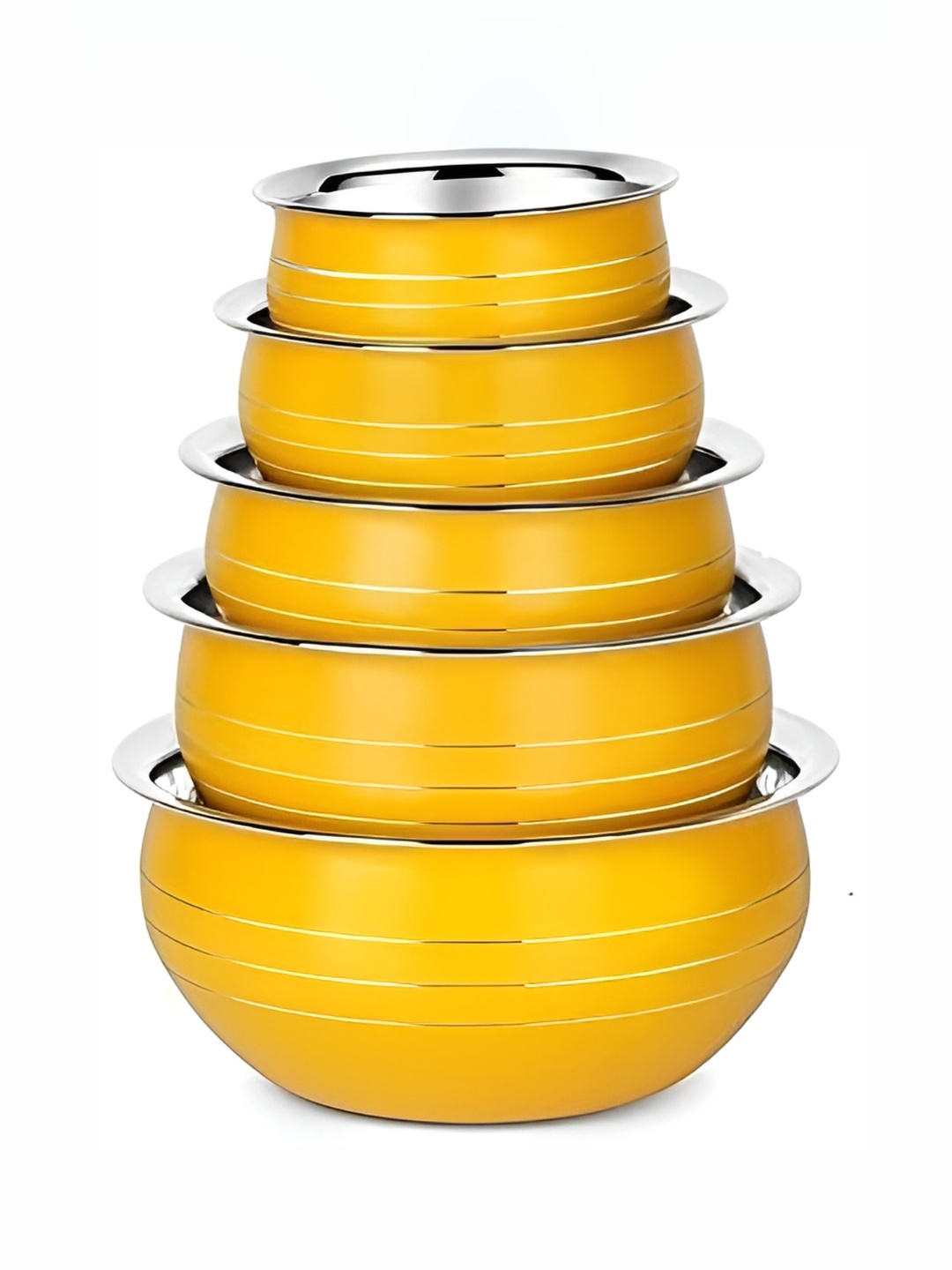 

Redific Yellow 5 Pieces Stainless Steel Handi Set