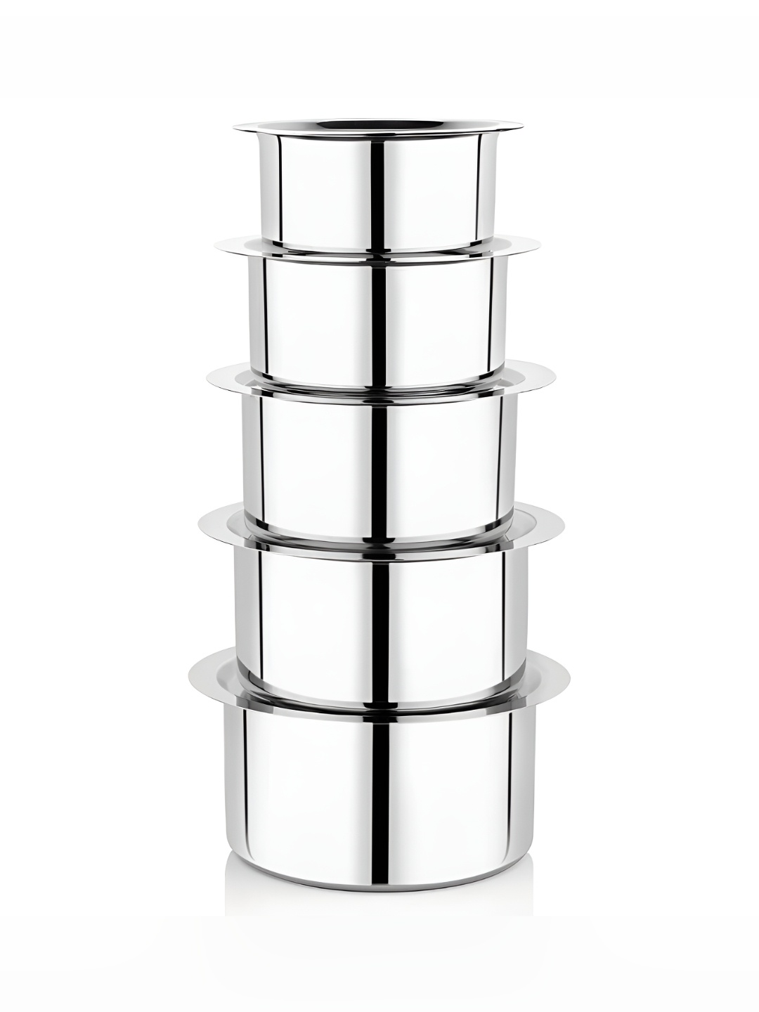 

Redific Silver-Toned 5 Pieces Stainless Steel Dishwasher and Microwave Safe Tope With Lid