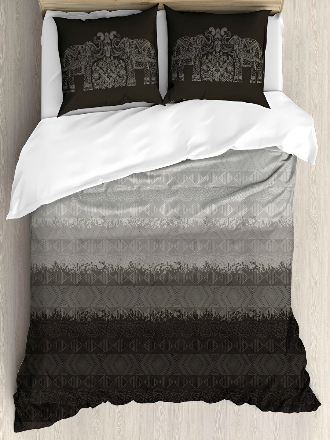 

borato Green & White Abstract 180 TC Cotton King Bedsheet with 2 Pillow Covers