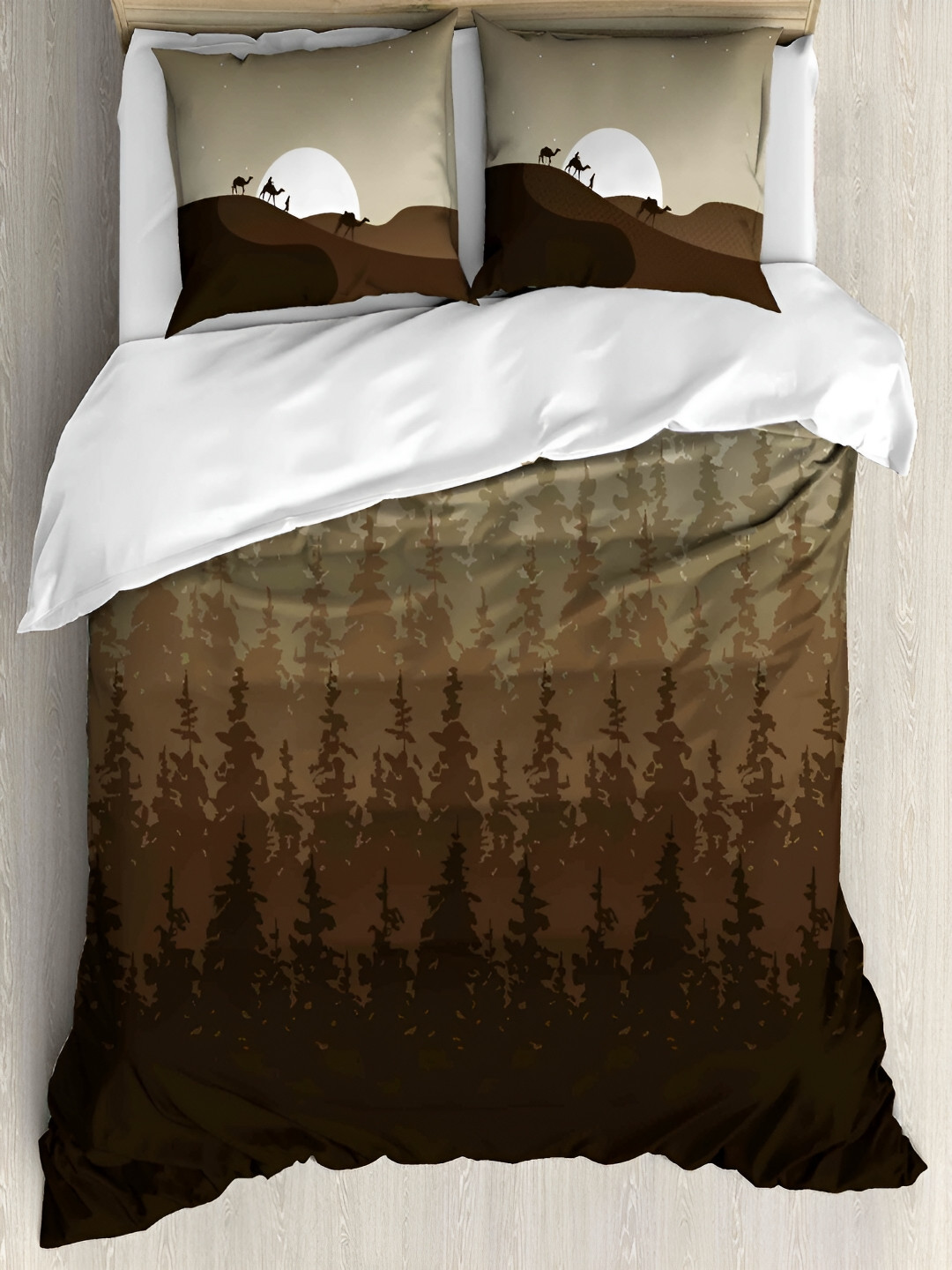 

borato Brown & Black Floral Cotton 180 TC King Bedsheet with 2 Pillow Covers